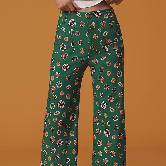 NWT MAEVE (ANTHROPOLOGIE) The Colette Cropped Wide-Leg Pants - SZ 25 - Picture 1 of 4